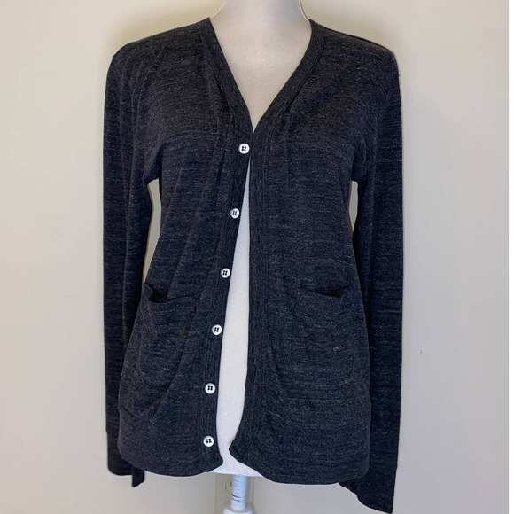 GRAY CARDIGAN SWEATER THREAD 4 THOUGHTS SIZE MEDIUM - Picture 1 of 4